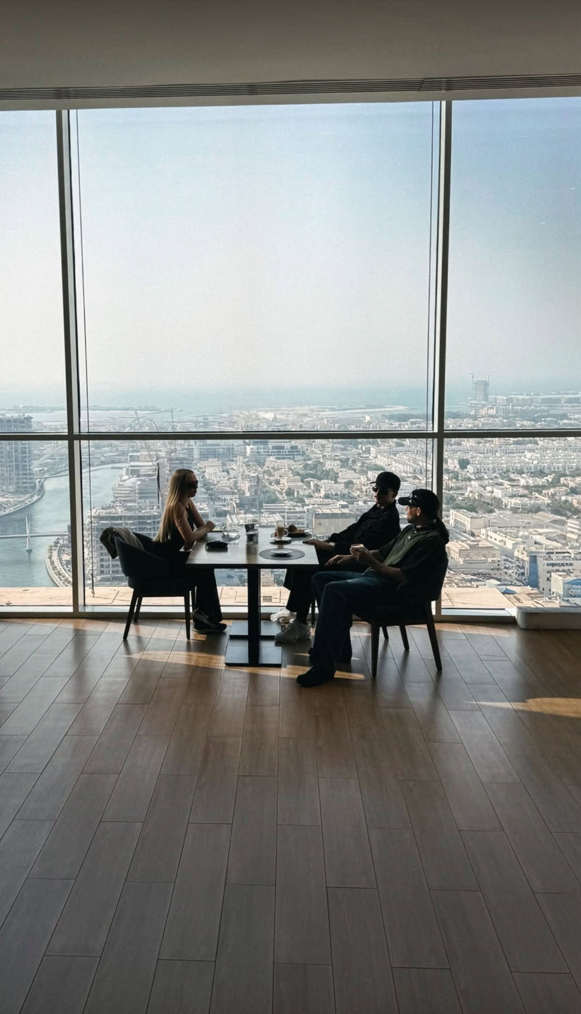 Meetings with the team above the city skyline.